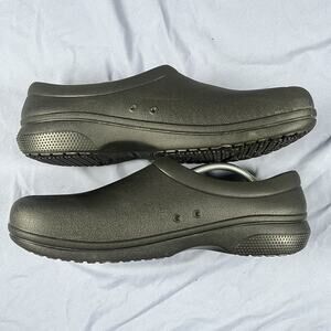 Crocs On The Clock Slip Resistant Men’s Size 13 Work Clog Black Shoes 205073